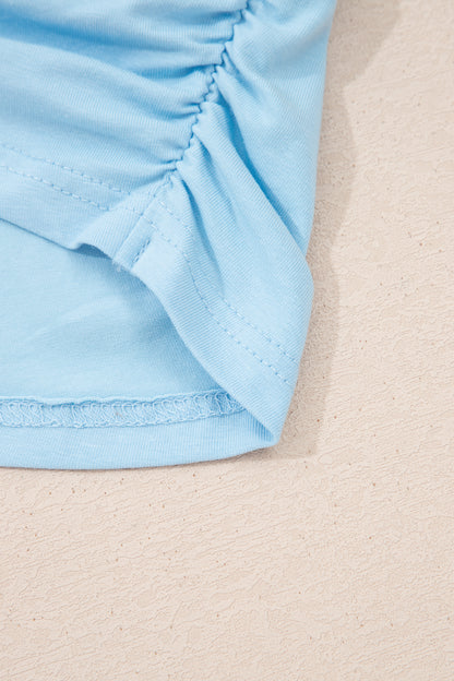 Beau Blue Solid Color Cropped Tank Top and Jogger Pants Set - Snoopy's Closet