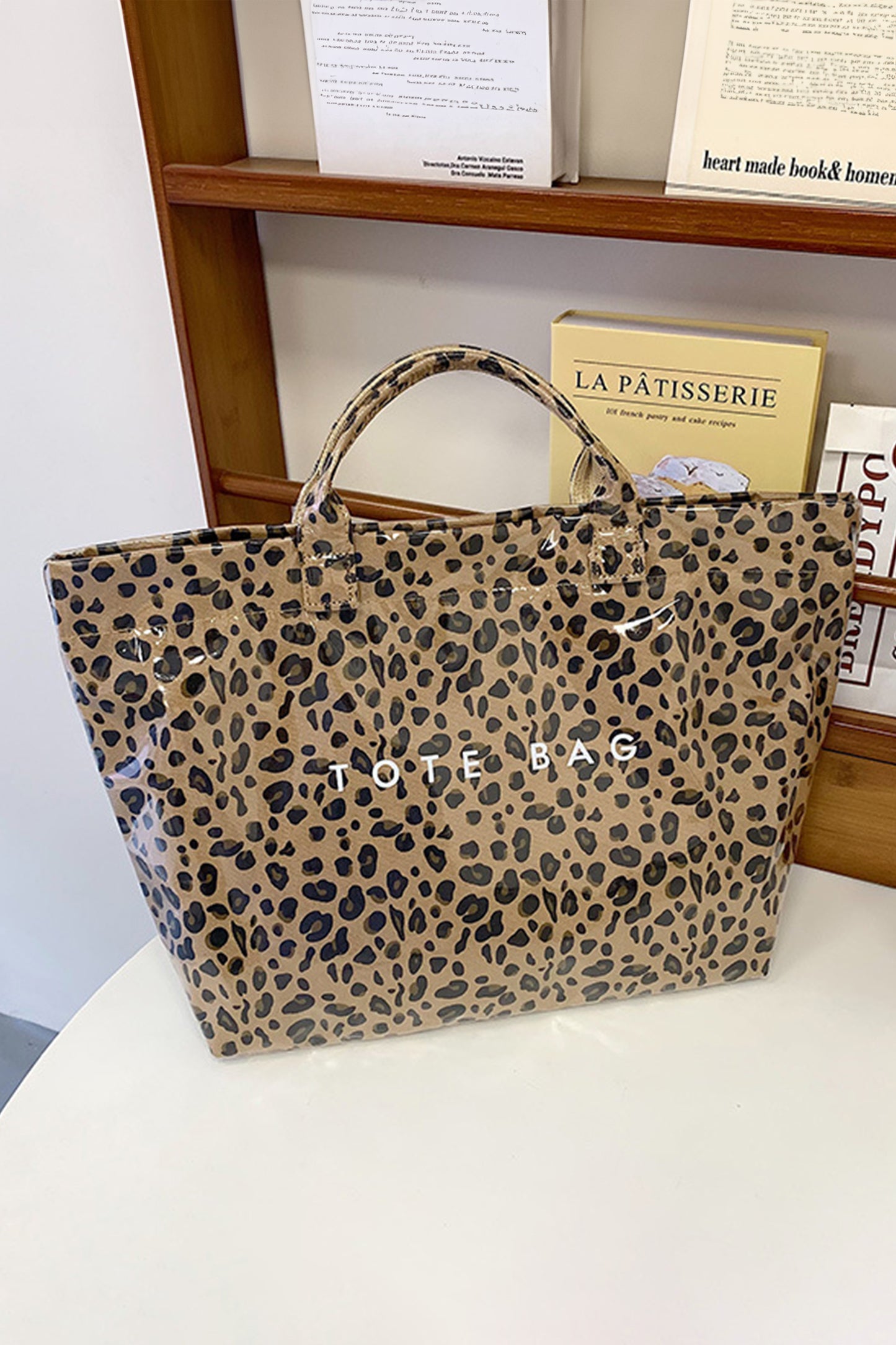 Brown Leopard PU Leather Water Proof Tote Bag - Snoopy's Closet