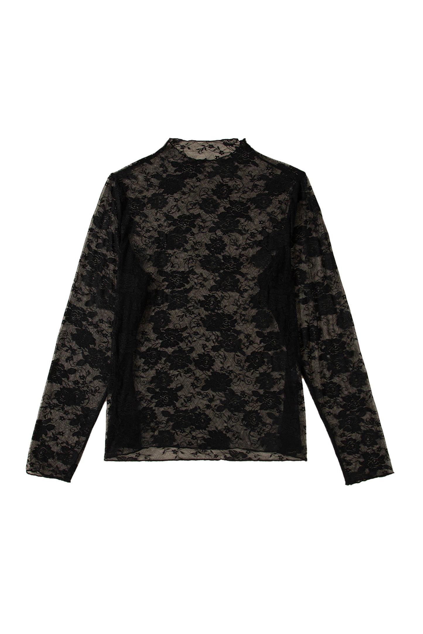 White Plus Size Floral Mesh Long Sleeve Top - Snoopy's Closet