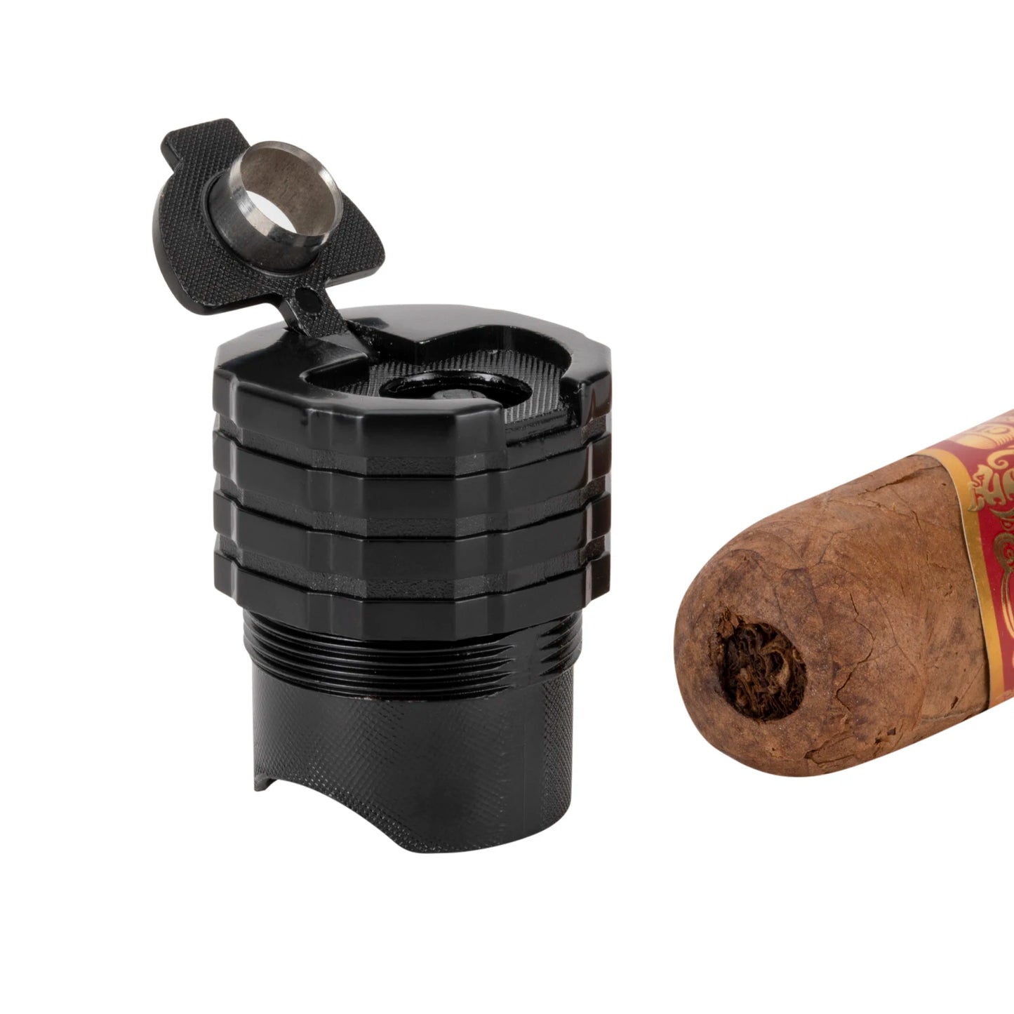 Encendedor de puros XIFEI a prueba de viento con perforador y aguja, de metal, portátil, con triple llama, multifunción, recargable, accesorios para fumadores