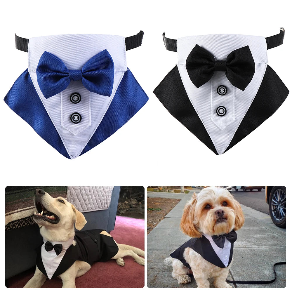 Pet Dog Cat Formal Necktie Tuxedo Bow Tie Black and Red Collar for Dog Cat Pet Accessories Suit for small medium dogs and cats