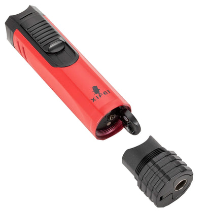 Encendedor de puros XIFEI a prueba de viento con perforador y aguja, de metal, portátil, con triple llama, multifunción, recargable, accesorios para fumadores