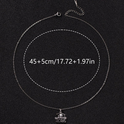 1 Collar con colgante de gorro de graduación con circonita y cadena de cobre de onda de agua para mujer, joyería diaria, de playa y para fiesta