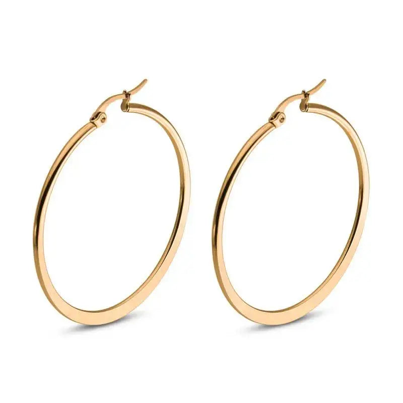Showfay Color Dorado Simple Elegante Acero Inoxidable Aretes de Botón Set para Mujeres Niñas Uso Diario Fiesta Festival Joyería Casual Regalo