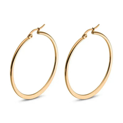 Showfay Color Dorado Simple Elegante Acero Inoxidable Aretes de Botón Set para Mujeres Niñas Uso Diario Fiesta Festival Joyería Casual Regalo