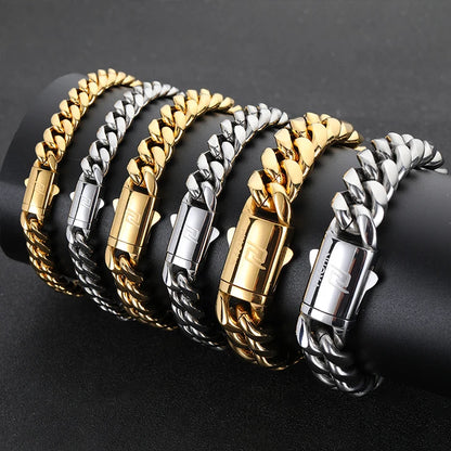 NUOYA Joyería de rapero moderna Collar de hip hop Diseño personalizado Collar de cadena cubana para hombres y mujeres Logotipo personalizable