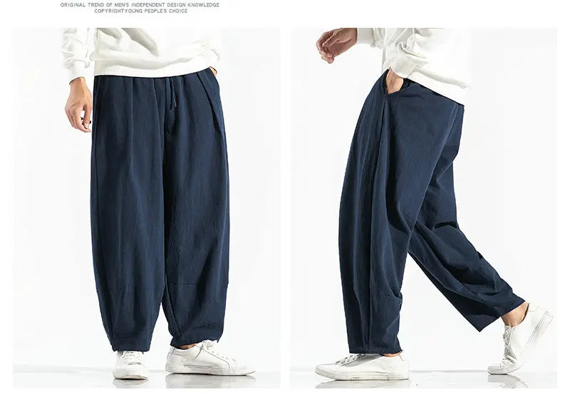 Men's Harem Pants Harajuku Wide-leg Sweatpants Male Cotton Loose Trousers Streetwear Men Woman Casual Pants Korean Fashion