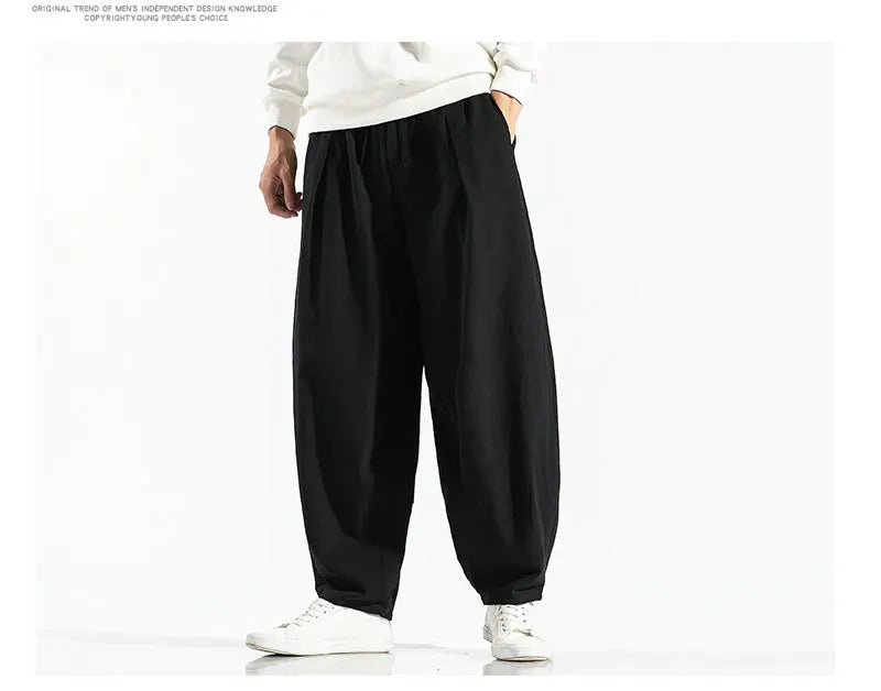 Men's Harem Pants Harajuku Wide-leg Sweatpants Male Cotton Loose Trousers Streetwear Men Woman Casual Pants Korean Fashion