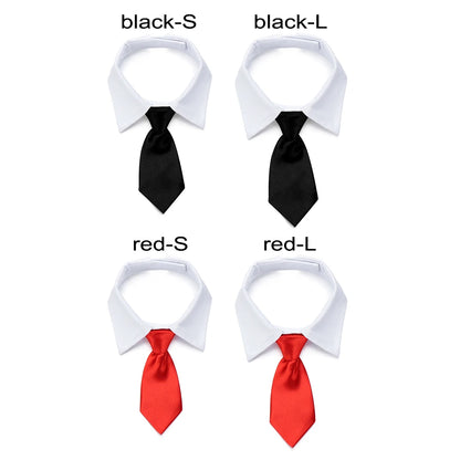 Pet Dog Cat Formal Necktie Tuxedo Bow Tie Black and Red Collar for Dog Cat Pet Accessories Suit for small medium dogs and cats