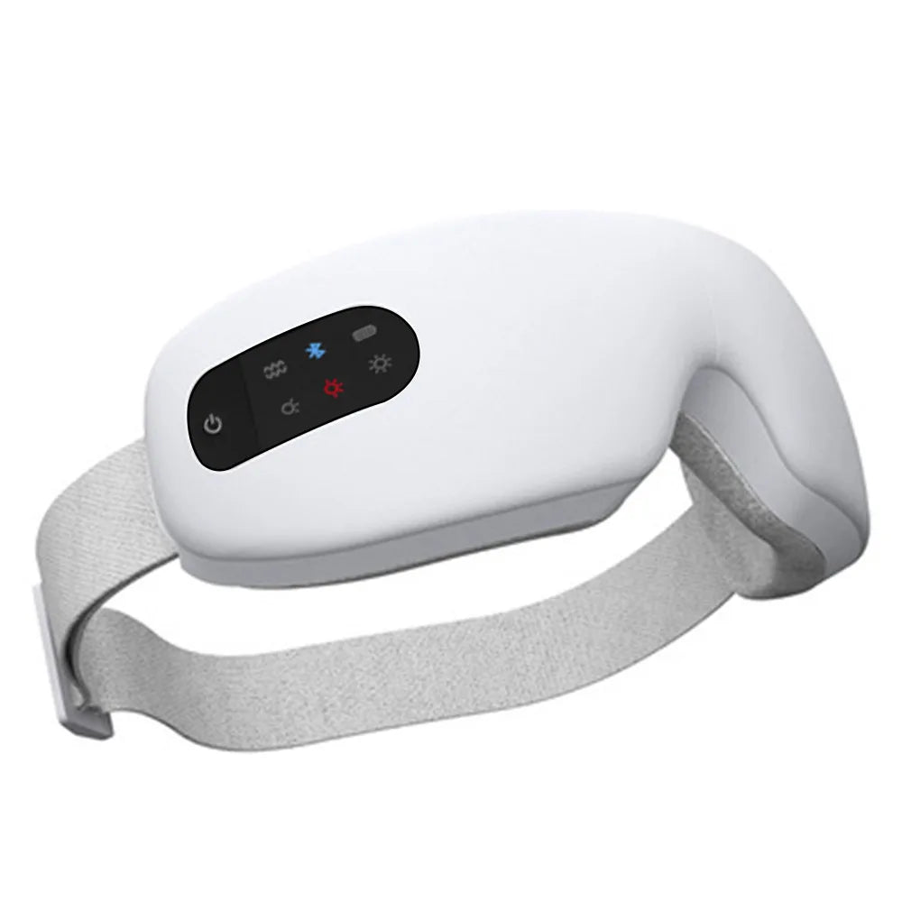 Masajeador ocular eléctrico Compresa caliente Alivio del estrés Calefacción Vibración Masaje Conectar música Relajación Cuidado ocular plegable Gafas inteligentes