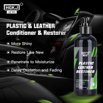 HGKJ S3 Renovador Líquido de Plástico y Cuero para Partes Interiores de Automóviles Restaurador Refrescante Limpiador en Espuma Pasta Restauradora para Coche