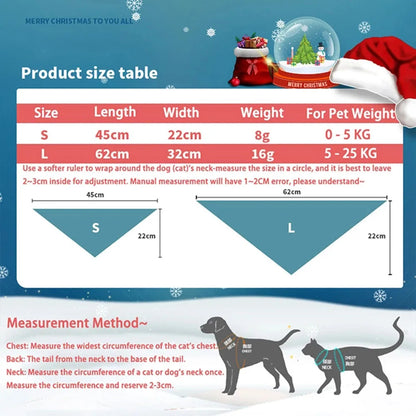 Christmas Dog Bandanas Christmas Tree and Santa Claus Dog Scarf for Boys and Girls Holiday Bandana for Cats Xmas Pet Accessories