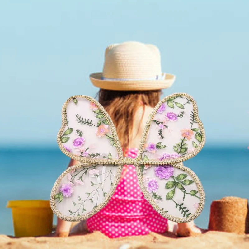 Accesorios de fotografía de alas de mariposa de encaje para niños, para juego creativo