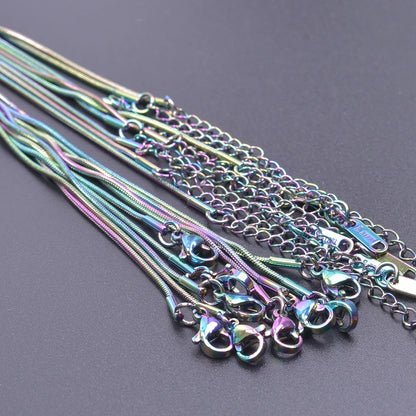 2/5pcs Rainbow Chain New Personalized Multiple Shape Designs Necklace Chains For Jewelry Making DIY 304 Stainless Steel Chains