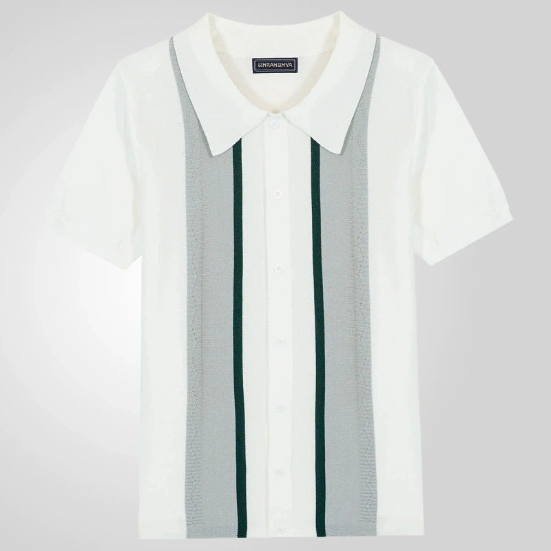 Camisas tipo polo Jacquard estilo europeo para hombre, tejido de punto, informal de negocios, frescura veraniega, viscosa de calidad, elásticas, sedosas