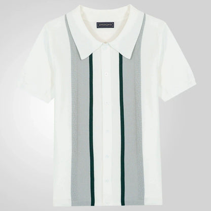 Camisas tipo polo Jacquard estilo europeo para hombre, tejido de punto, informal de negocios, frescura veraniega, viscosa de calidad, elásticas, sedosas