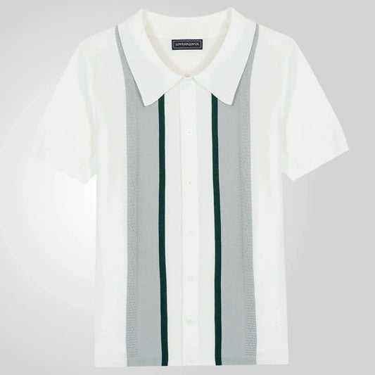 Camisas tipo polo Jacquard estilo europeo para hombre, tejido de punto, informal de negocios, frescura veraniega, viscosa de calidad, elásticas, sedosas