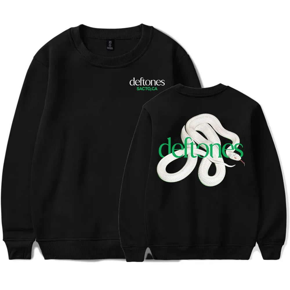 Sudadera de manga larga con lista de canciones Private Music Deftones Rock Band estampada con capucha, cuello redondo, informal, suelta, para hombre, otoño