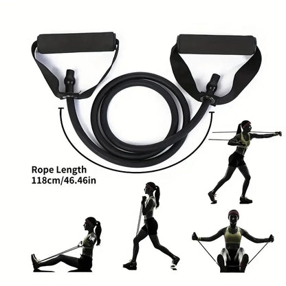 Juego de bandas de resistencia con asas – 3 niveles de fuerza para gimnasio en casa, yoga y rehabilitación, kit de entrenamiento de cuerpo completo