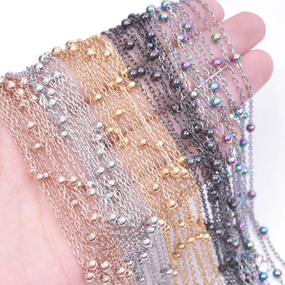 2/5pcs Rainbow Chain New Personalized Multiple Shape Designs Necklace Chains For Jewelry Making DIY 304 Stainless Steel Chains