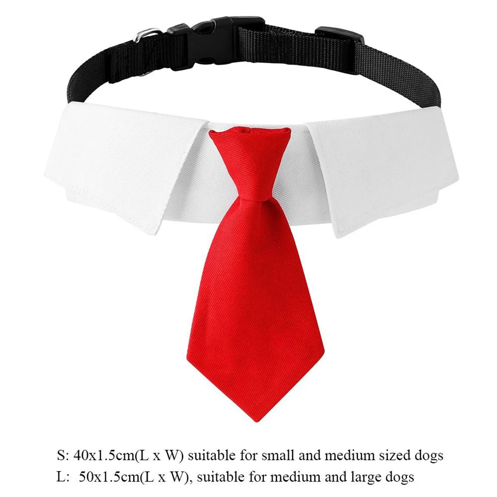 Pet Dog Cat Formal Necktie Tuxedo Bow Tie Black and Red Collar for Dog Cat Pet Accessories Suit for small medium dogs and cats
