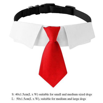 Pet Dog Cat Formal Necktie Tuxedo Bow Tie Black and Red Collar for Dog Cat Pet Accessories Suit for small medium dogs and cats
