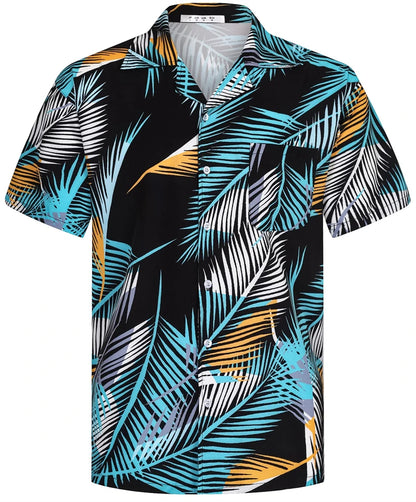 Camisas Hawaianas de Verano para Hombre, Manga Corta, Botones, Estampado de Árboles de Coco, Camisa Casual de Playa Aloha Tallas Grandes 6XL, Ropa para Hombre