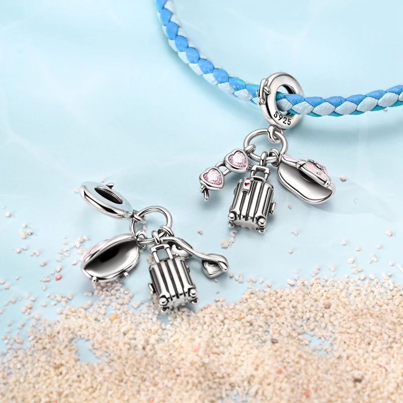 New 925 Sterling Silver Charms Bead Penguin Owl Bow Heart Charm Fit Original Pendant Bracelet Jewelry Making For Women Gift
