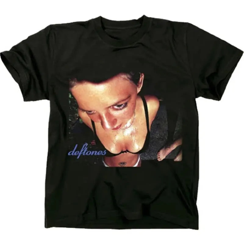 Deftones Sub-tone Banda Música Rap Alternativa Estilo Metal Camiseta Americana de Hombre Tendencia de Moda de Verano Camiseta de Algodón Transpirable