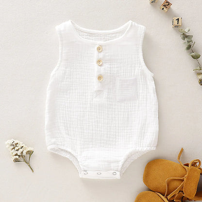 Peleles de bebé de verano 2022 para niños y niñas, body de muselina sin mangas para recién nacidos, ropa de moda para bebé, conjuntos para niños pequeños