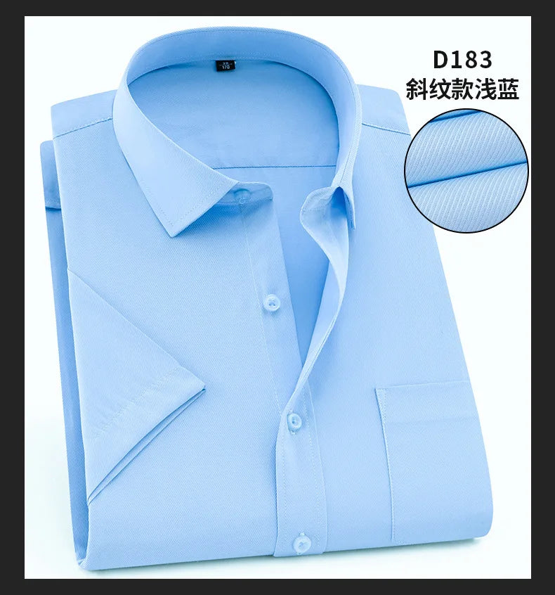 Nueva camisa de manga corta para hombre 7XL8XL de negocios casual sin planchado de alta calidad tallas grandes ropa de carga de moda de primavera y verano