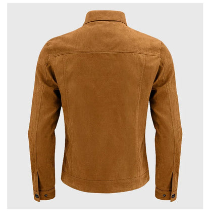 Chaqueta estilo británico de primavera y otoño para hombre, chaqueta informal de gamuza, moderna con botones, personalidad informal, ropa nueva para hombre.