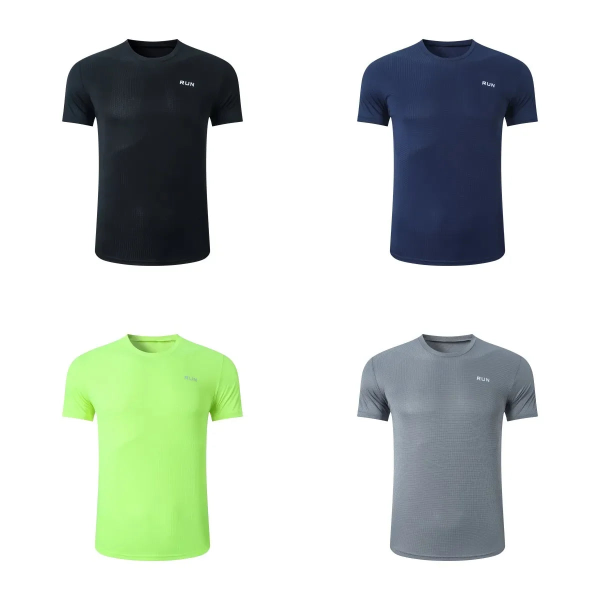 Camiseta de verano elástica para hombre, transpirable, de seda helada, de manga corta, casual, de secado rápido, para gimnasio, correr, ropa masculina