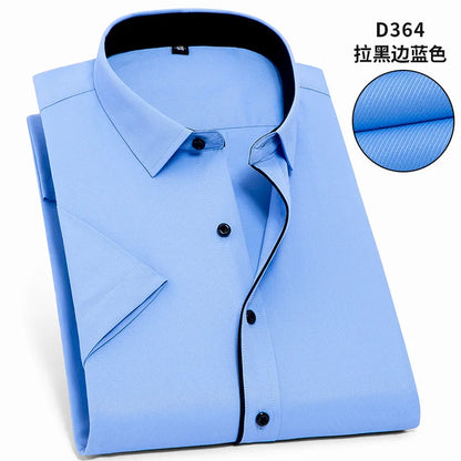 Nueva camisa de manga corta para hombre 7XL8XL de negocios casual sin planchado de alta calidad tallas grandes ropa de carga de moda de primavera y verano