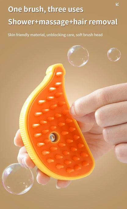 Cepillo de vapor giratorio para gatos y perros, peine eléctrico pulverizador para eliminar el pelo, cepillo de gato de silicona suave para masaje, peine de aseo, accesorios para mascotas