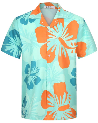 Camisas Hawaianas de Verano para Hombre, Manga Corta, Botones, Estampado de Árboles de Coco, Camisa Casual de Playa Aloha Tallas Grandes 6XL, Ropa para Hombre