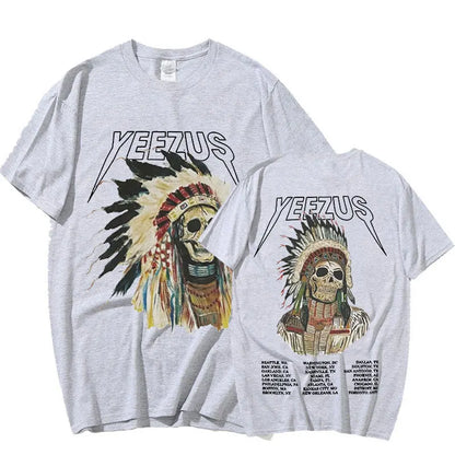 Kanye West Yeezus God Wants You Double Sided T Shirt Men Hip Hop Cool Vintage T-shirt Streetwear Oversized T Shirts Tops Unisex