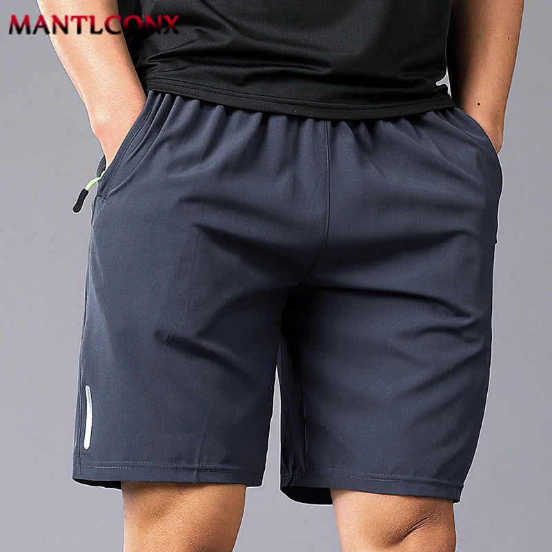 New Summer Casual Shorts Men Boardshorts Breathable Beach Shorts Elastic Jogging Running Sports Men's Short Pants Zipper Pockets