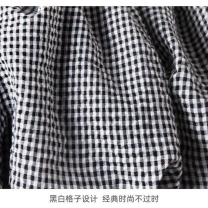 2025 Corea Niñas Bebé Vestido Verano Primavera Otoño Cuadros Retazos Vestidos Casuales Moda Niños Ropa Vestidos
