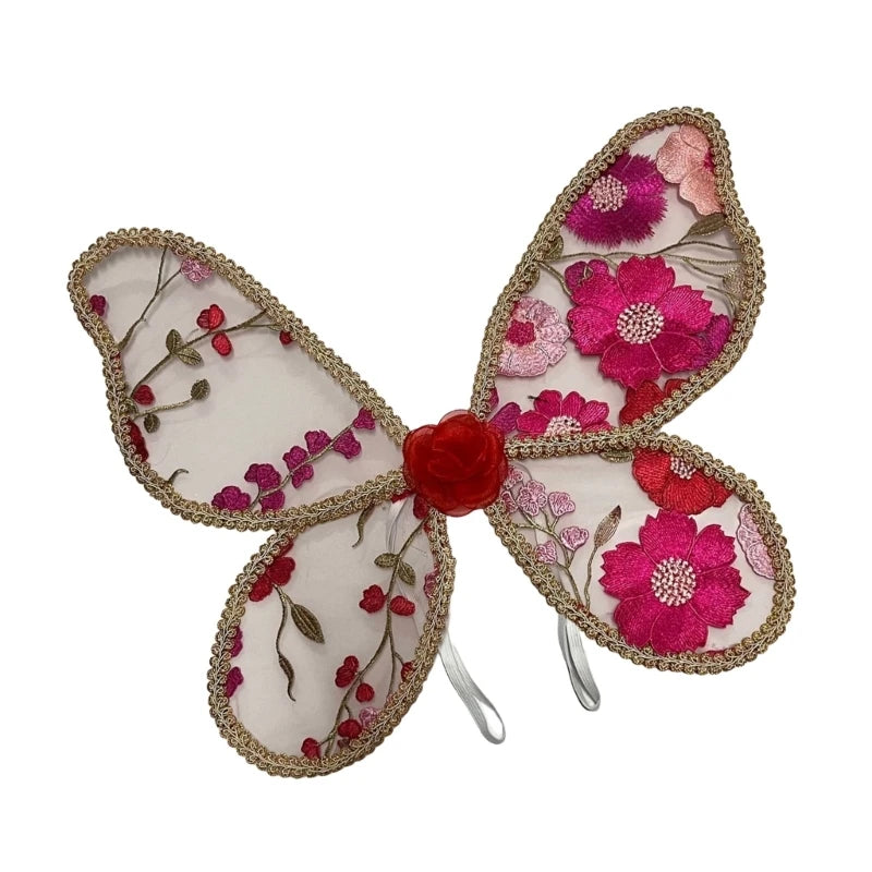 Accesorios de fotografía de alas de mariposa de encaje para niños, para juego creativo