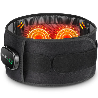 Cinturón Masajeador Vibratorio Calefactor, Soporte de Cintura con Compresas Calientes de Luz Roja, Masajeador de Espalda, Cinturón de Soporte Lumbar