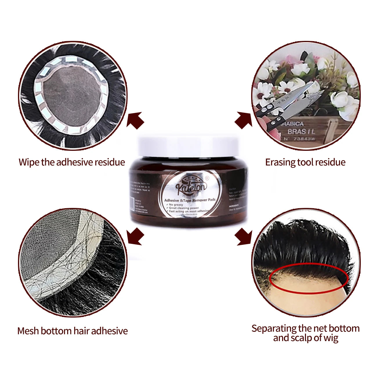 New Non-woven Lace Glue Remover Pads For Wigs 20Pcs Remover For Tape In Hair Extensions Wholesalers Factory Price Wig Repair Kit