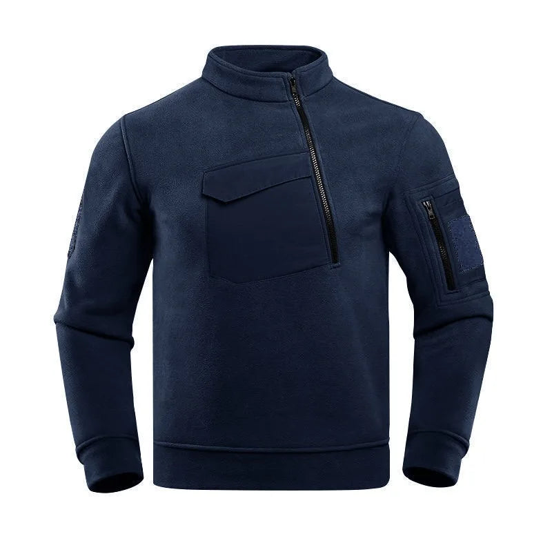 Men's Thermal Polartec Fleece Half Zip Pullover Winter Outdoor Warm Sweater Lightweight Long Sleeve Sweatshirt Military Clothing