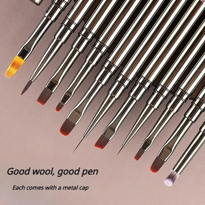 Nails Art Liner Brushes Elongated Lines Striping Drawing Painting  6/9/12/15/18mm Design Pen Professional Manicure Tool New