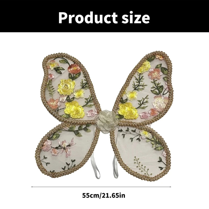 Accesorios de fotografía de alas de mariposa de encaje para niños, para juego creativo