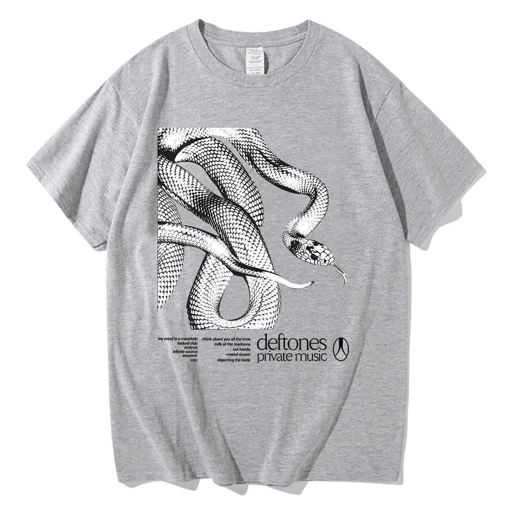 Deftones Private Music Tracklist Camiseta 2025 Algodón Camiseta Hombre Mujer Hip Hop Rock Top Moda Manga Corta Verano Camiseta Oversize
