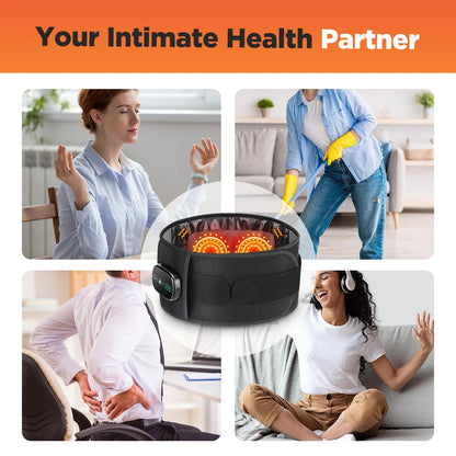 Cinturón Masajeador Vibratorio Calefactor, Soporte de Cintura con Compresas Calientes de Luz Roja, Masajeador de Espalda, Cinturón de Soporte Lumbar