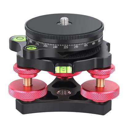 VICELK Leveling Base Tripod Head+360° Panoramic Pan Base for Macro Panoramic Photography with +/-5 Degree Precision Adjustment