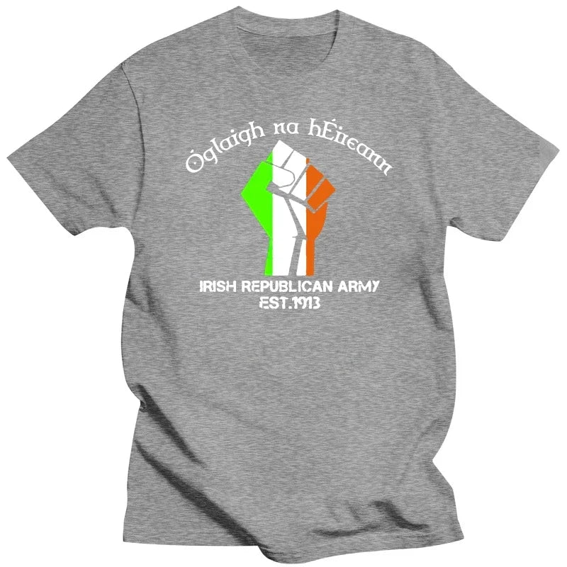 Ejército Republicano Irlandés Oglaigh na hEireann, camiseta irlandesa genial, camisetas gráficas de verano, harajuku, ropa de hombre, camiseta extragrande