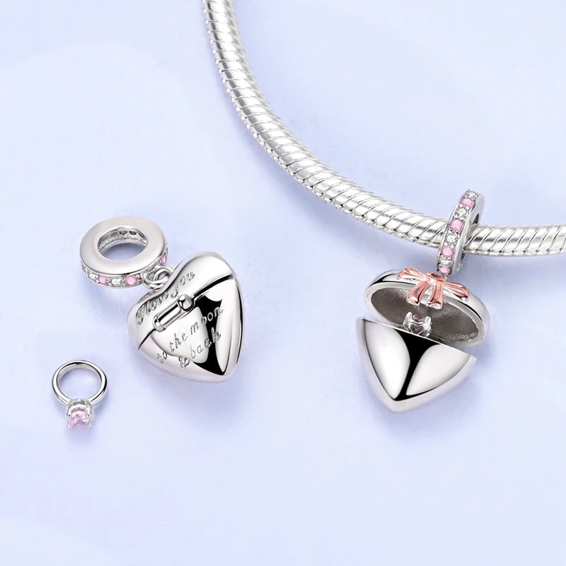 New 925 Sterling Silver Charms Bead Penguin Owl Bow Heart Charm Fit Original Pendant Bracelet Jewelry Making For Women Gift